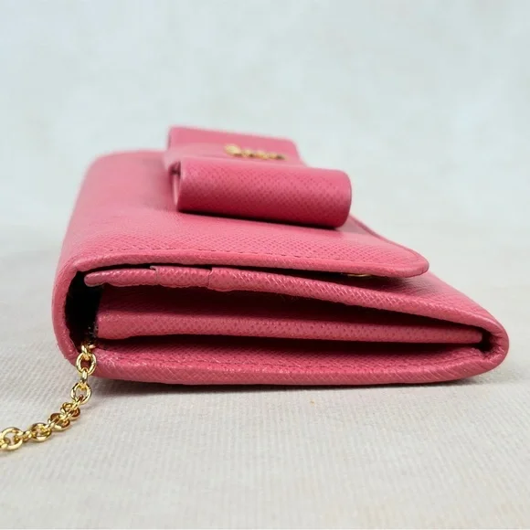 Prada Bow Saffiano Leather Continental Wallet - Picture 12 of 16